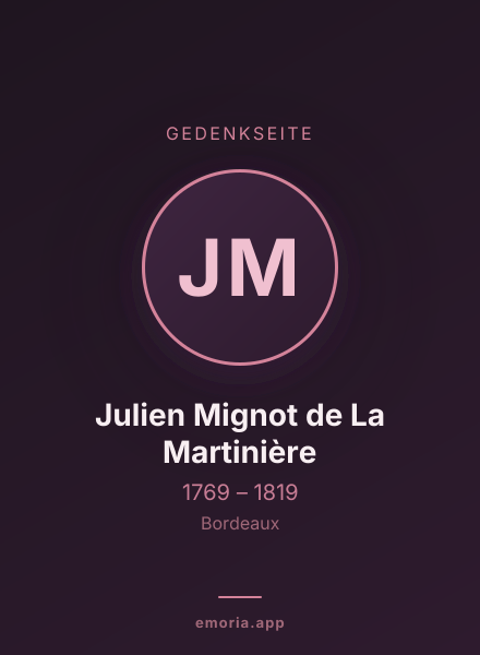 Gedenkportrait von Julien Mignot de La Martinière