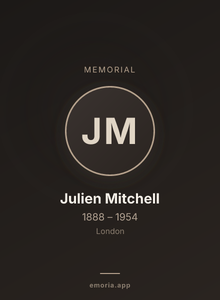 Memorial portrait of Julien Mitchell