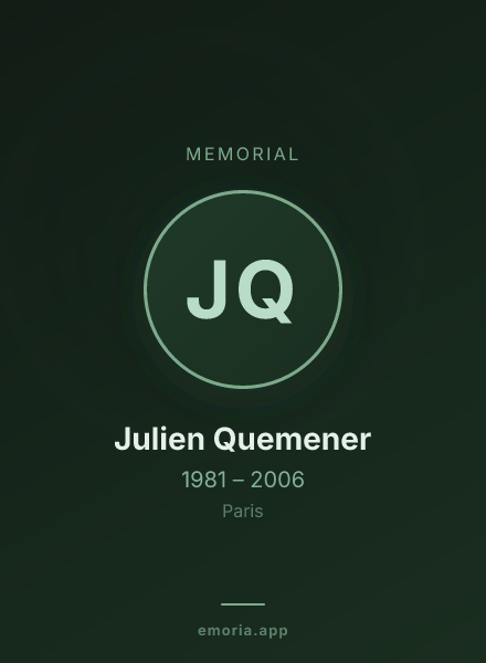 Memorial portrait of Julien Quemener