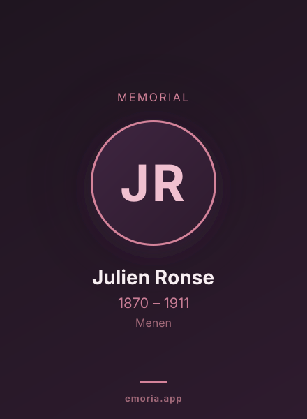 Memorial portrait of Julien Ronse