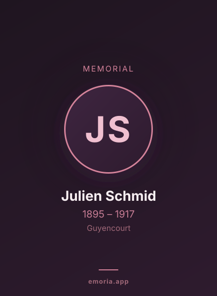 Memorial portrait of Julien Schmid