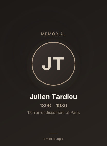 Memorial portrait of Julien Tardieu
