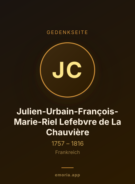 Gedenkportrait von Julien-Urbain-François-Marie-Riel Lefebvre de La Chauvière