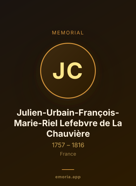 Memorial portrait of Julien-Urbain-François-Marie-Riel Lefebvre de La Chauvière