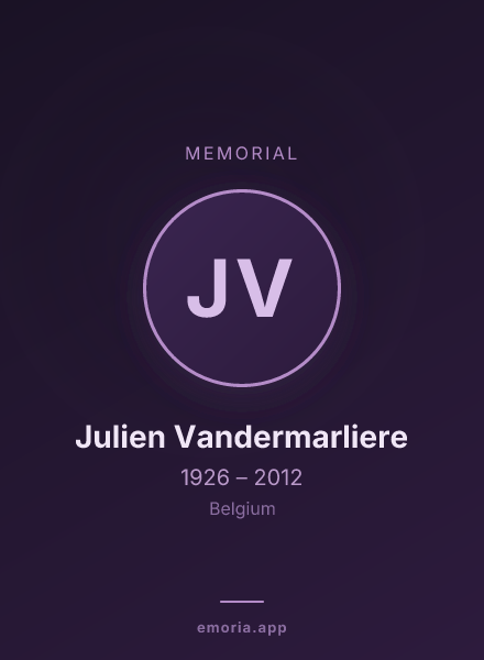 Memorial portrait of Julien Vandermarliere