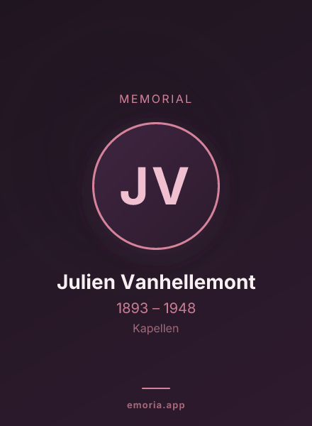 Memorial portrait of Julien Vanhellemont