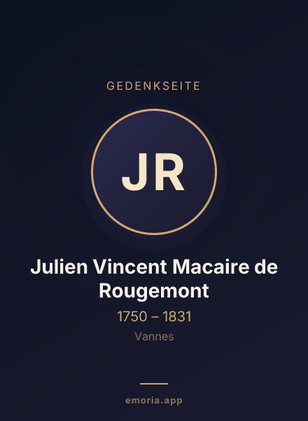 Gedenkportrait von Julien Vincent Macaire de Rougemont