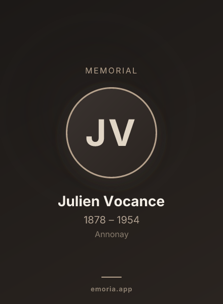 Memorial portrait of Julien Vocance