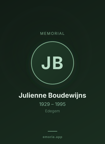 Memorial portrait of Julienne Boudewijns