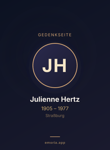 Gedenkportrait von Julienne Hertz