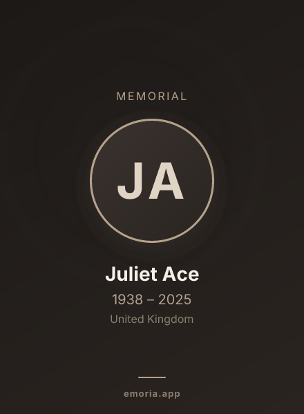 Memorial portrait of Juliet Ace