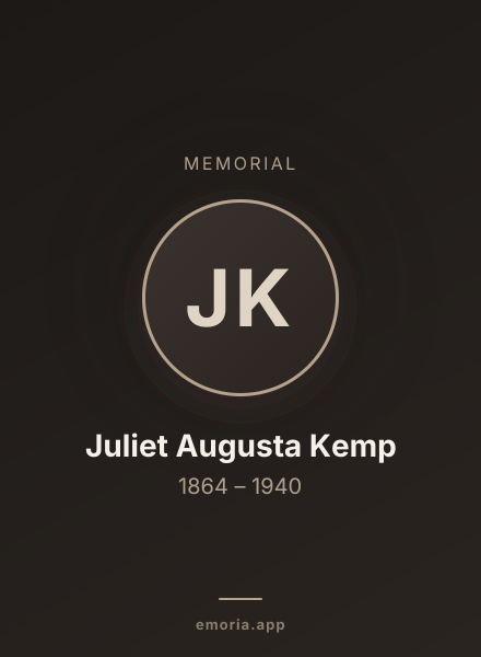 Memorial portrait of Juliet Augusta Kemp