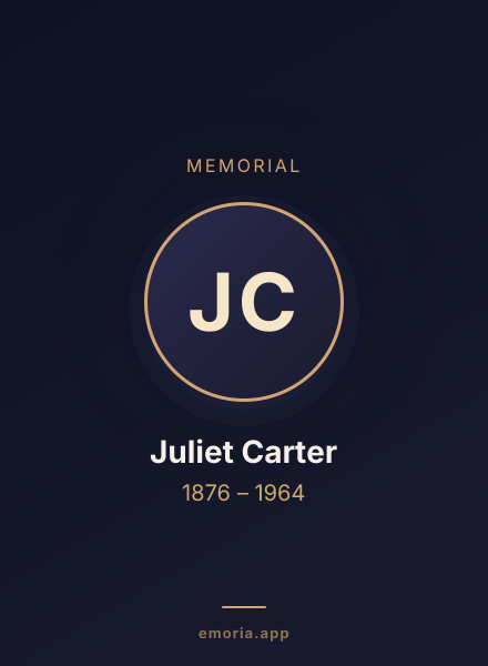 Memorial portrait of Juliet Carter