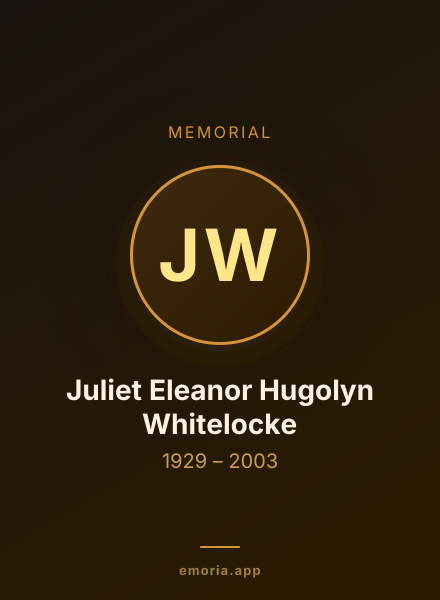 Memorial portrait of Juliet Eleanor Hugolyn Whitelocke