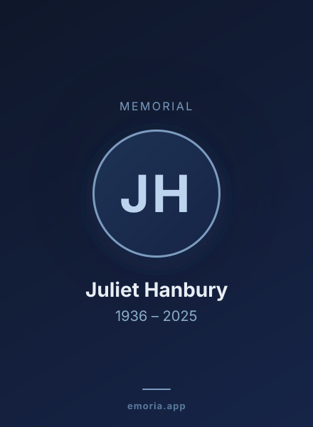 Memorial portrait of Juliet Hanbury