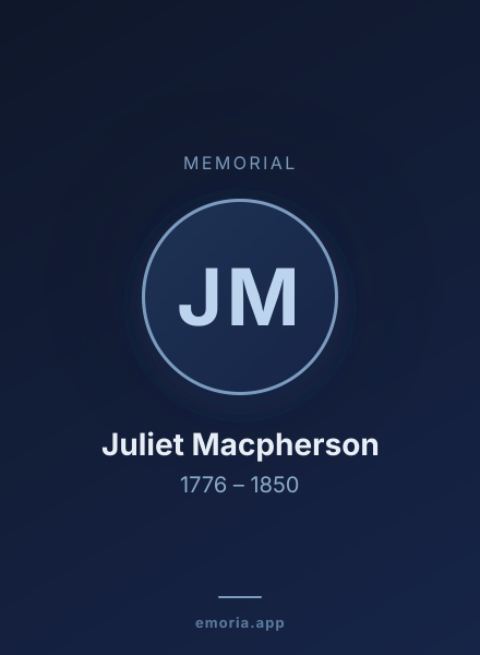 Memorial portrait of Juliet Macpherson