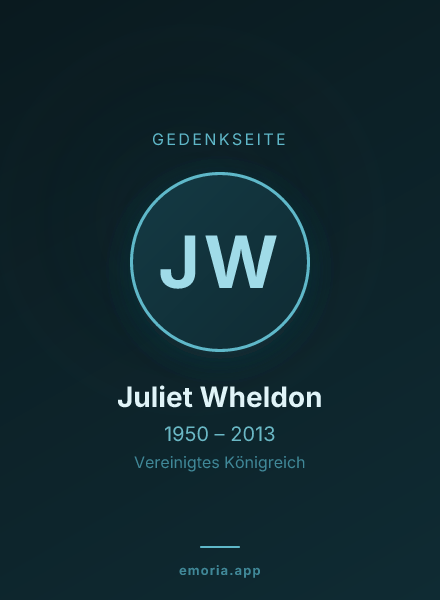 Gedenkportrait von Juliet Wheldon