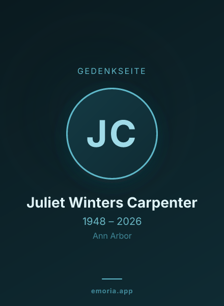 Gedenkportrait von Juliet Winters Carpenter