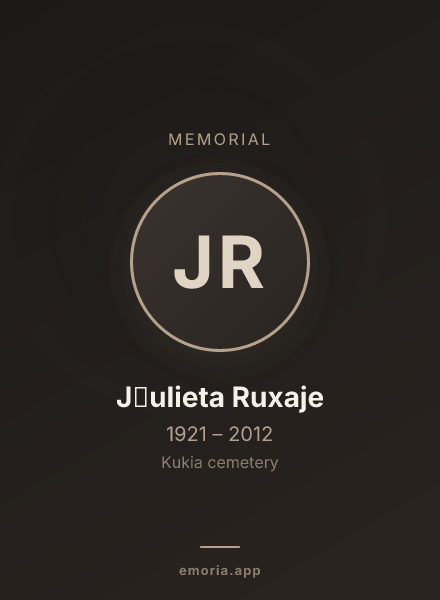 Memorial portrait of J̌ulieta Ruxaje