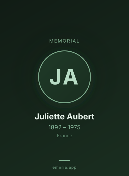 Memorial portrait of Juliette Aubert