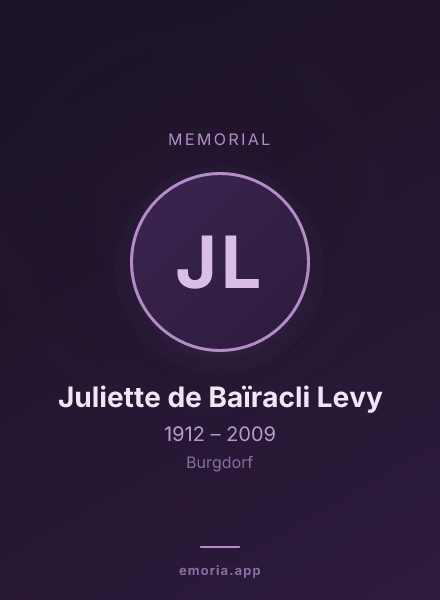 Memorial portrait of Juliette de Baïracli Levy