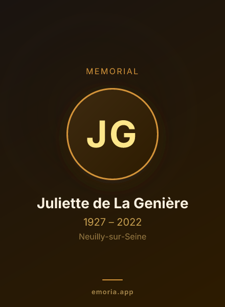 Memorial portrait of Juliette de La Genière