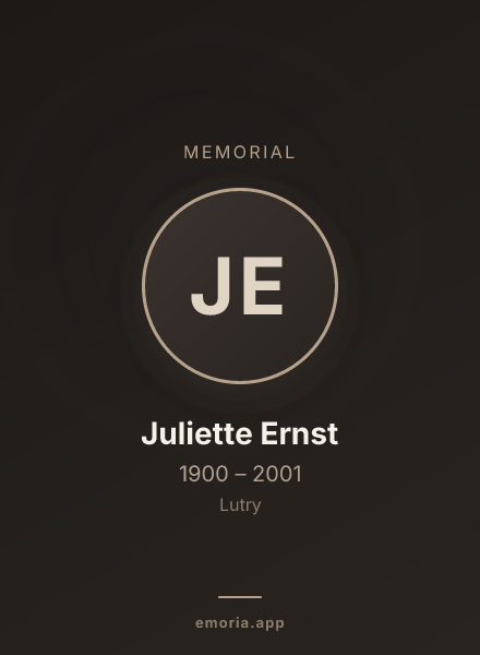 Memorial portrait of Juliette Ernst