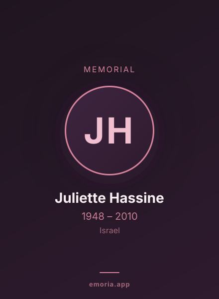 Memorial portrait of Juliette Hassine
