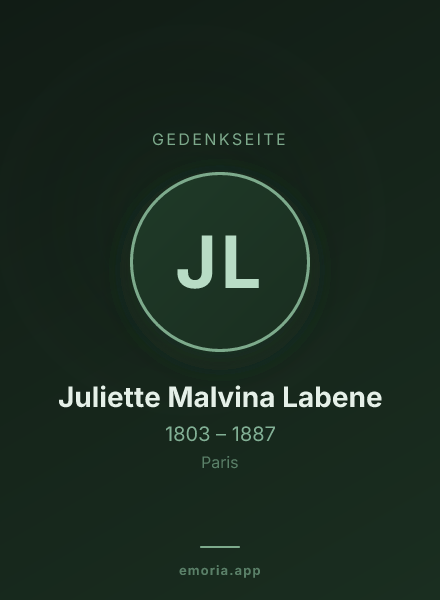 Gedenkportrait von Juliette Malvina Labene