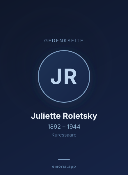 Gedenkportrait von Juliette Roletsky