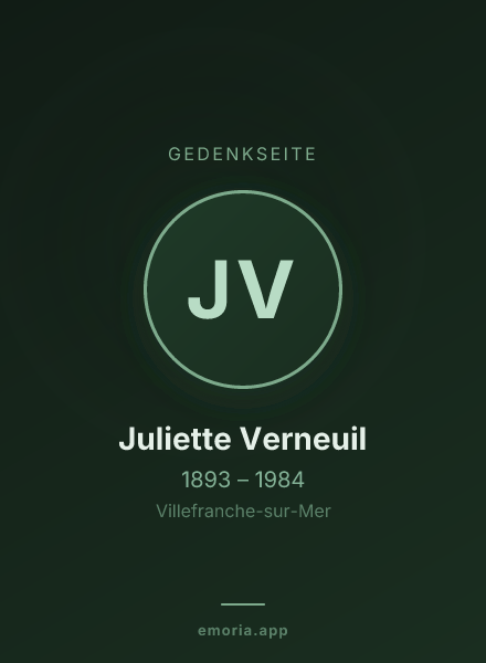 Gedenkportrait von Juliette Verneuil