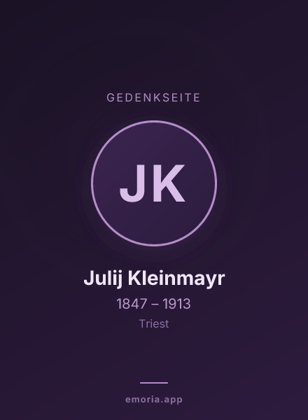 Gedenkportrait von Julij Kleinmayr