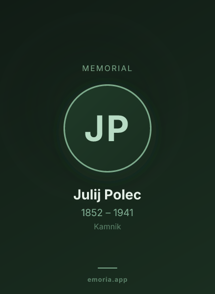 Memorial portrait of Julij Polec