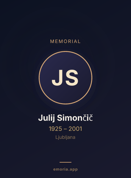 Memorial portrait of Julij Simončič