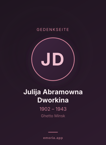 Gedenkportrait von Julija Abramowna Dworkina