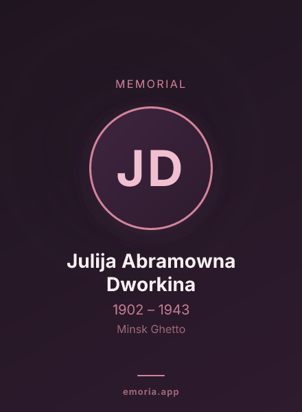 Memorial portrait of Julija Abramowna Dworkina
