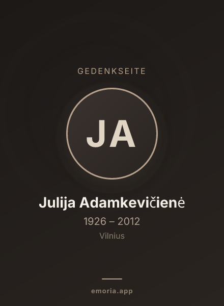 Gedenkportrait von Julija Adamkevičienė