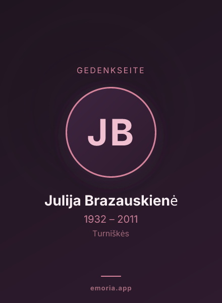 Gedenkportrait von Julija Brazauskienė