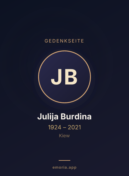 Gedenkportrait von Julija Burdina