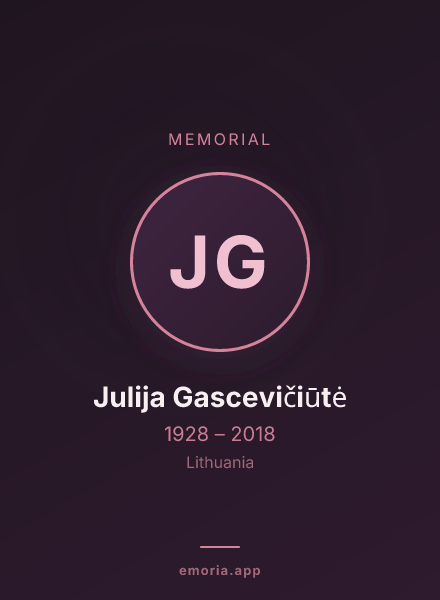 Memorial portrait of Julija Gascevičiūtė