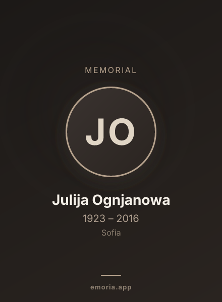 Memorial portrait of Julija Ognjanowa