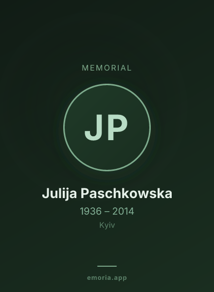 Memorial portrait of Julija Paschkowska