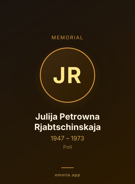 Memorial portrait of Julija Petrowna Rjabtschinskaja