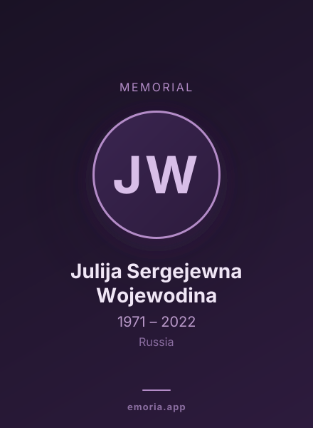 Memorial portrait of Julija Sergejewna Wojewodina