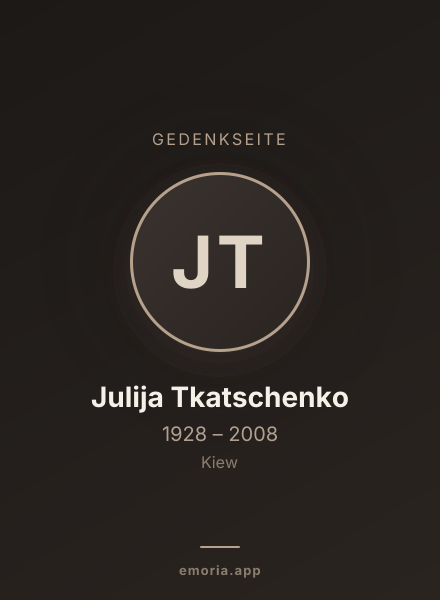Gedenkportrait von Julija Tkatschenko