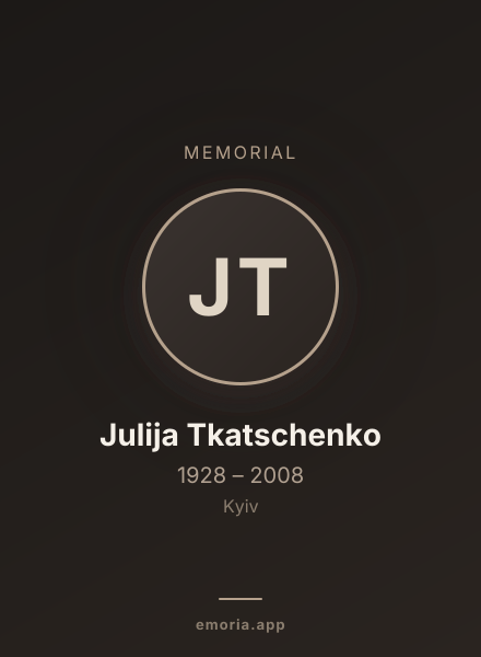 Memorial portrait of Julija Tkatschenko