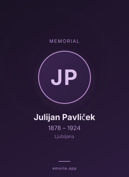 Memorial portrait of Julijan Pavliček