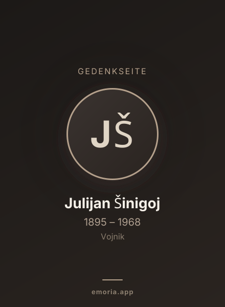 Gedenkportrait von Julijan Šinigoj