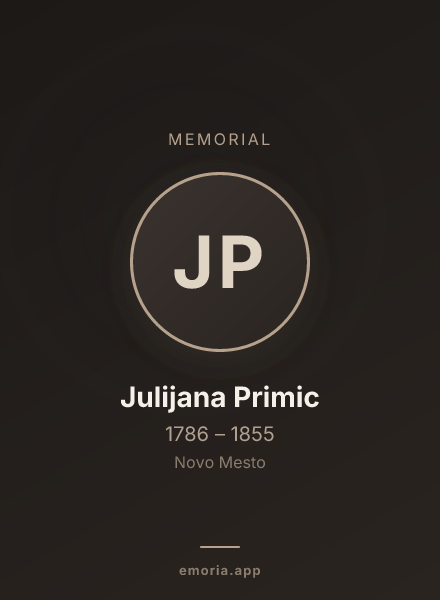 Memorial portrait of Julijana Primic