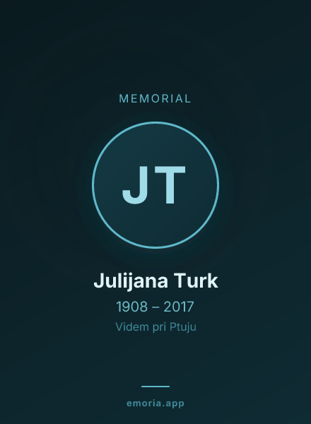 Memorial portrait of Julijana Turk